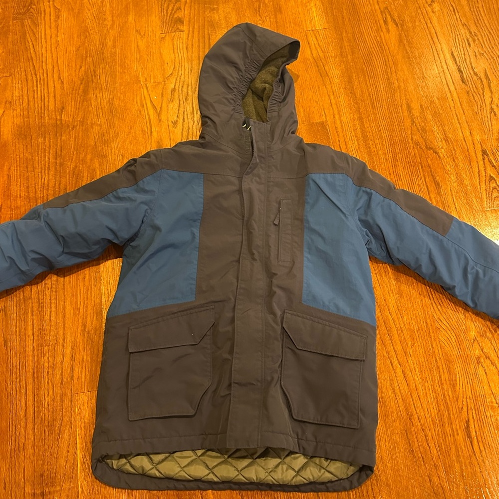 Lands' End Men's Two-Tone Hooded Puffer Jacket